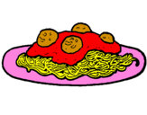 Dibuix Espaguetis amb carn pintat per mariama