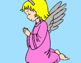 Dibuix Àngel orant  pintat per CARLOS 