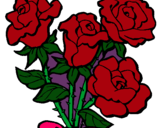 Dibuix Ram de roses pintat per antonella