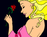 Dibuix Princesa amb una rosa pintat per nelly