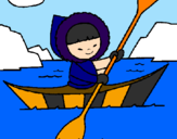 Dibuix Canoa esquimal pintat per oczwtrtygtfffo0`k ug