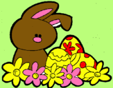Dibuix Conillet de Pasqua pintat per Esnupi