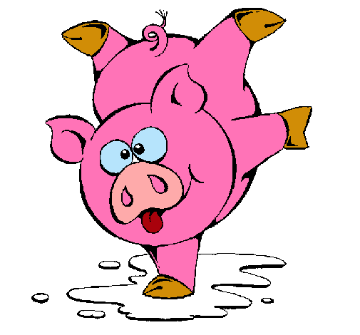 Dibuix Porquet jugant pintat per porc