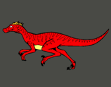 Dibuix Velociraptor  pintat per Joan Rubio