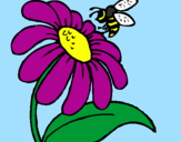 Dibuix Margarida amb abella pintat per xello