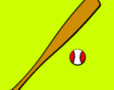 Dibuix Bat i bola de beisbol pintat per maria