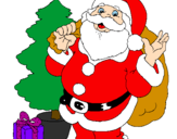 Dibuix Santa Claus i un arbre de nadal  pintat per marieta