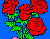 Dibuix Ram de roses pintat per nuria