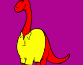 Dibuix Diplodocus amb camisa  pintat per jamin