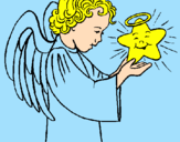 Dibuix Àngel i estrella pintat per laia  moreno