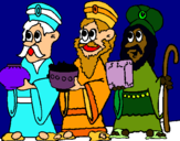 Dibuix Els Reis Mags pintat per batlem els tres reis mags