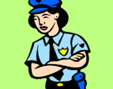 Dibuix Policia dona pintat per hannah