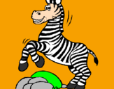 Dibuix Zebra saltant pedres pintat per MARC  VILA