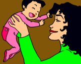Dibuix Mare amb la seva nadó pintat per noemi  rubau apa
