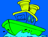 Dibuix Vaixell en el mar  pintat per LÍDIA
