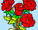 Dibuix Ram de roses pintat per silvia i aina