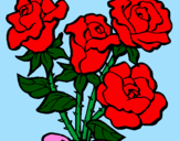 Dibuix Ram de roses pintat per Paula .m.m