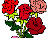 Dibuix Ram de roses pintat per carla h