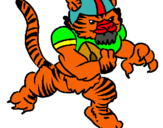 Dibuix Jugador tigre pintat per rey misterio