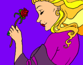 Dibuix Princesa amb una rosa pintat per roger