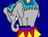 Dibuix Elefant actuant pintat per claudia solanes