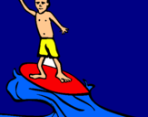 Dibuix Surfista pintat per DANI