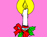 Dibuix Espelma de nadal pintat per clara