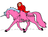 Dibuix Princesa en unicorn  pintat per letizia