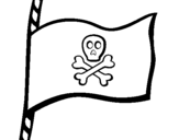 Dibuix Bandera pirata pintat per a