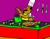 Dibuix Cuiner en la cuina pintat per Pau