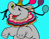 Dibuix Elefant amb 3 globus pintat per usually