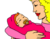 Dibuix Mare amb la seva nadó II pintat per Blanca