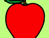 Dibuix poma pintat per sira