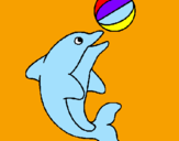 Dibuix Dofí jugant amb una pilota pintat per miquel
