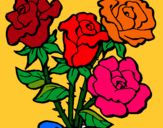 Dibuix Ram de roses pintat per elena