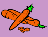 Dibuix Pastanagues II pintat per pastanaga i maduixa