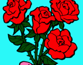 Dibuix Ram de roses pintat per anna gaya