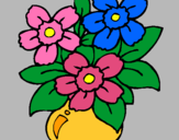 Dibuix Gerro de flors pintat per MARGA