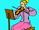 Dibuix Dama violinista pintat per vitoria garcia pol