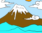 Dibuix Mont Fuji pintat per ada