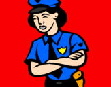 Dibuix Policia dona pintat per Anna: Carnestoltes