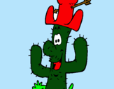 Dibuix Cactus amb barret  pintat per luis