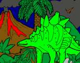 Dibuix Família de Tuojiangosauris pintat per oriol
