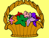 Dibuix Cistell amb flors 4 pintat per Pep Saula