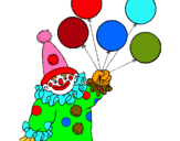 Dibuix Pallasso amb globus pintat per albert