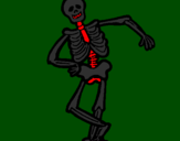 Dibuix Esquelet content  pintat per ot pi