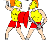 Dibuix Lluita de gladiadors pintat per eric