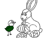 Dibuix Pollet, conillet i ous pintat per ALEX