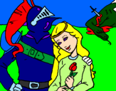 Dibuix Sant Jordi y la princesa pintat per sonia