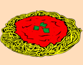 Dibuix Espaguetis amb formatge pintat per Xavi